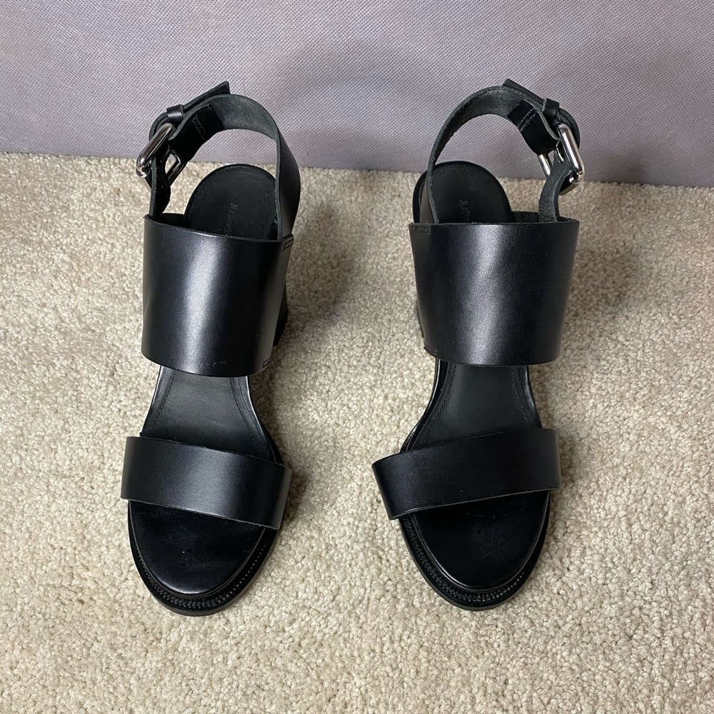 & Other Stories Leather Buckled Sandal Heels